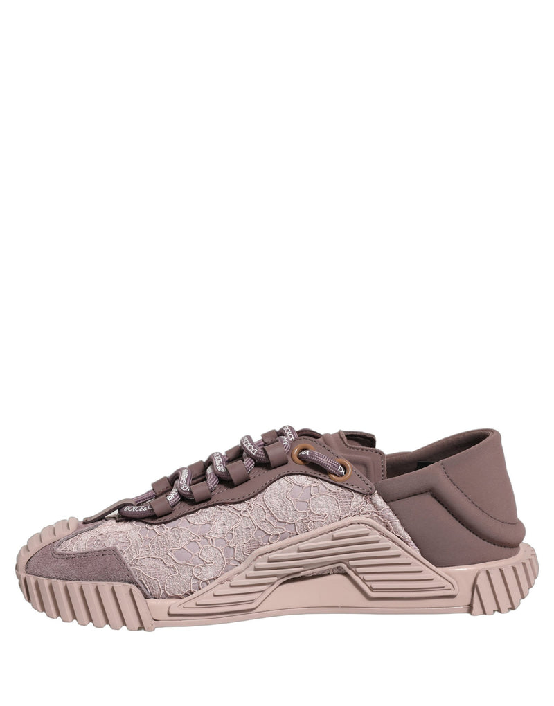 Chaussures de sport Dolce & Gabbana NS1 basses en dentelle rose