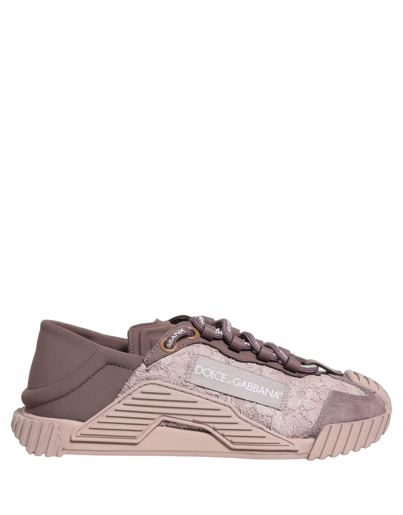 Chaussures de sport Dolce & Gabbana NS1 basses en dentelle rose