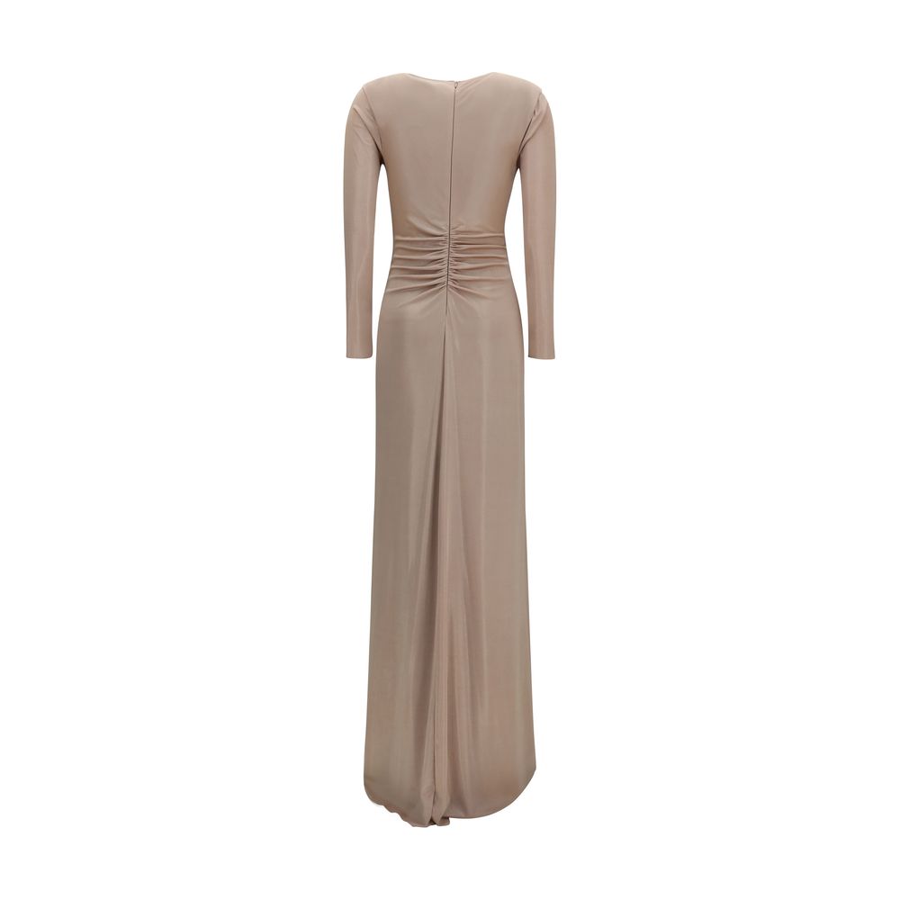 Robe Casual Beige en Polyester Nissa avec Détails en Cristal