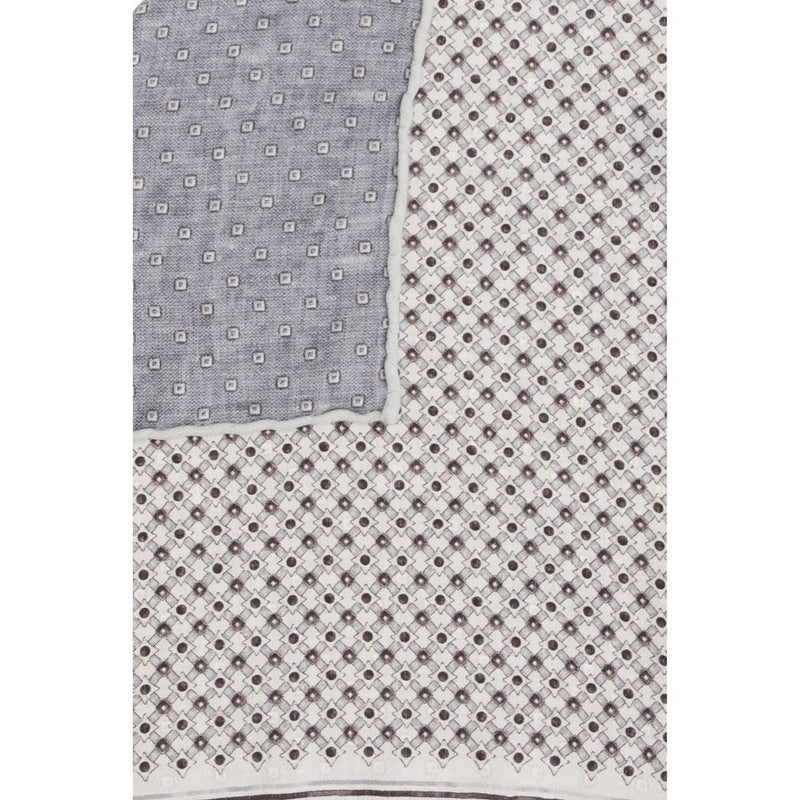 Brunello Cucinelli Gray Silk Scarf - Elegant Geometric Design