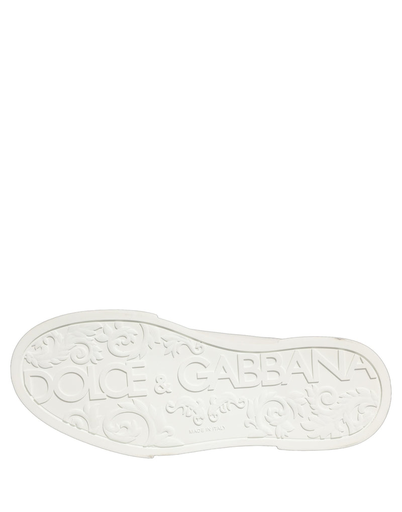 Dolce & Gabbana White Leather DG Logo Low Top Sneakers Shoes