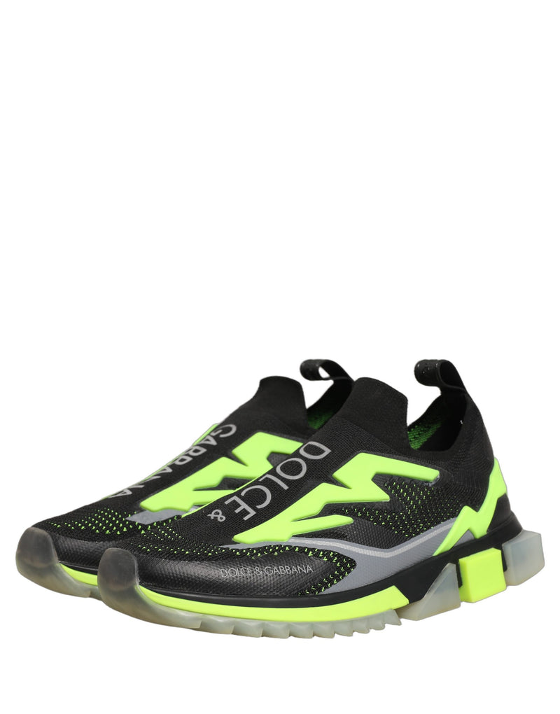 Dolce & Gabbana Sorrento Black Green Low Top Sneakers