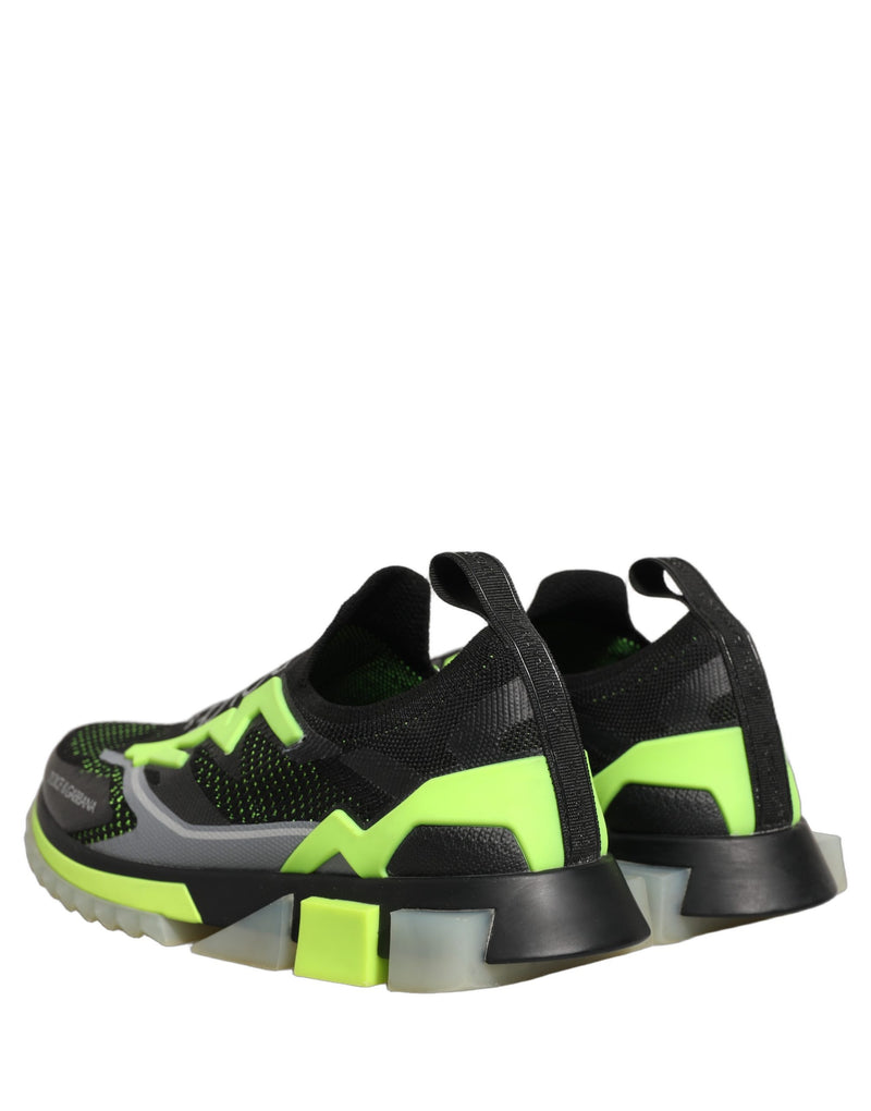 Dolce & Gabbana Sorrento Black Green Low Top Sneakers