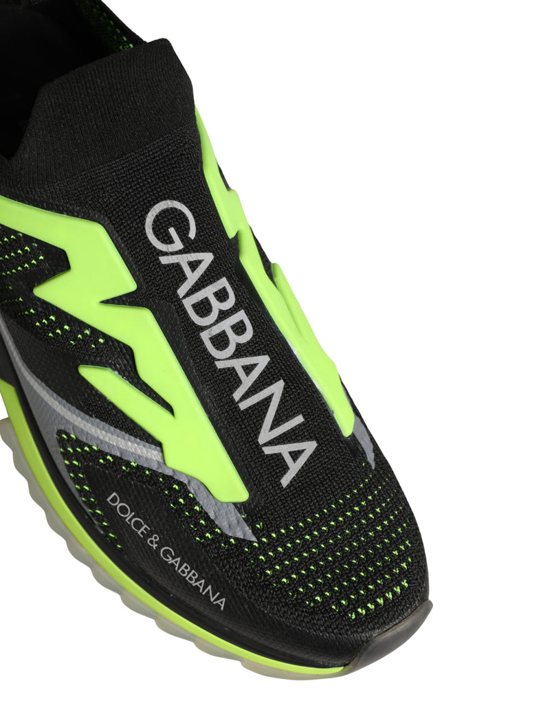 Dolce & Gabbana Sorrento Black Green Low Top Sneakers