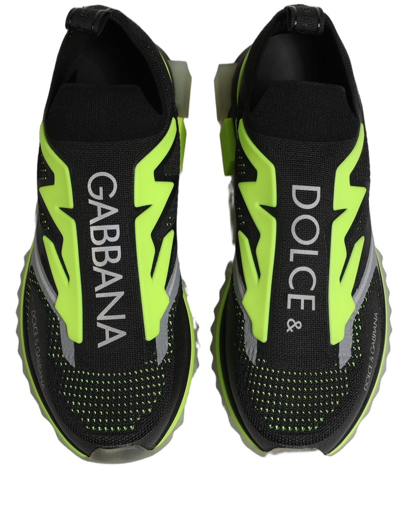 Dolce & Gabbana Black Green Sorrento Low Top Sneakers