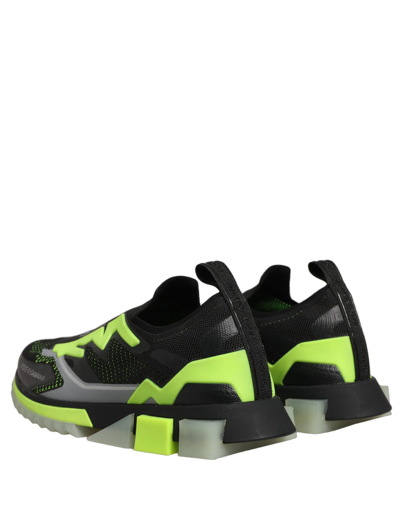 Dolce & Gabbana Black Green Sorrento Low Top Sneakers