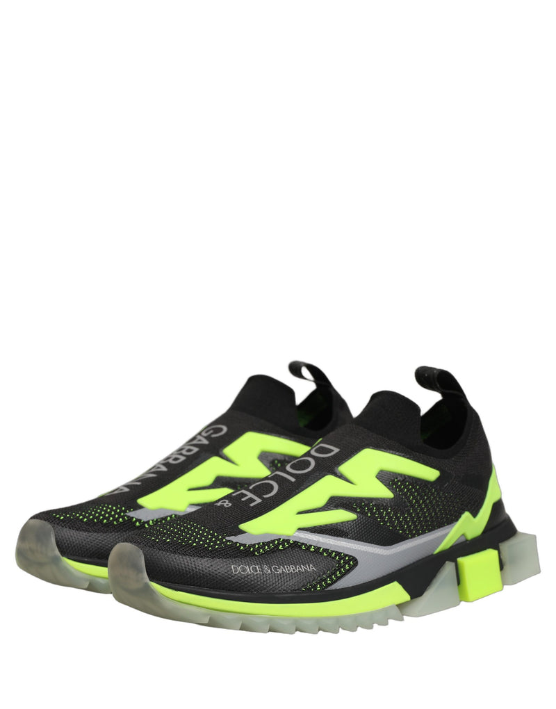 Dolce & Gabbana Black Green Sorrento Low Top Sneakers