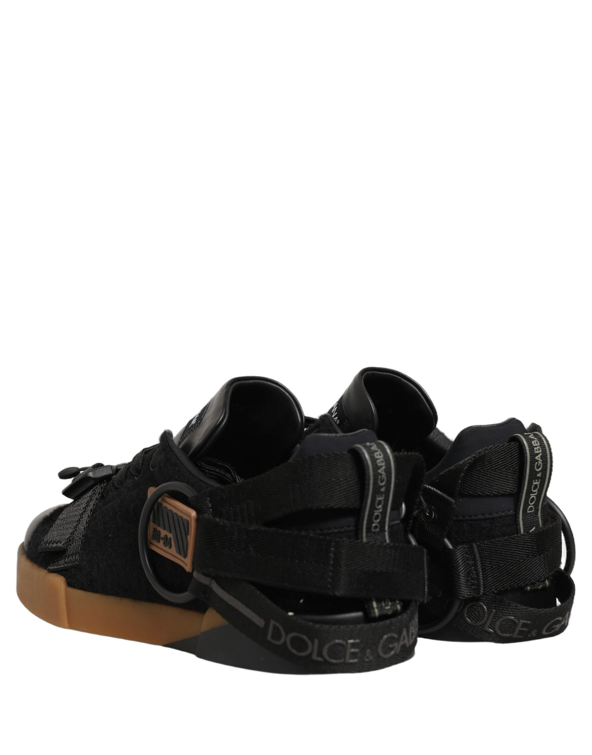 Dolce & Gabbana Black Leather Low Top Sneakers for Men