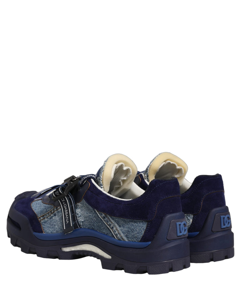 Dolce & Gabbana Blue Airmaster Panelled Low Top Sneakers