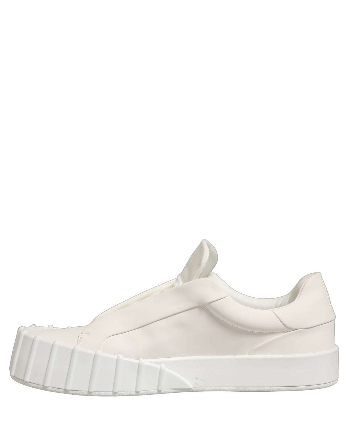 Dolce & Gabbana White Leather Low Top Lace Up Sneakers