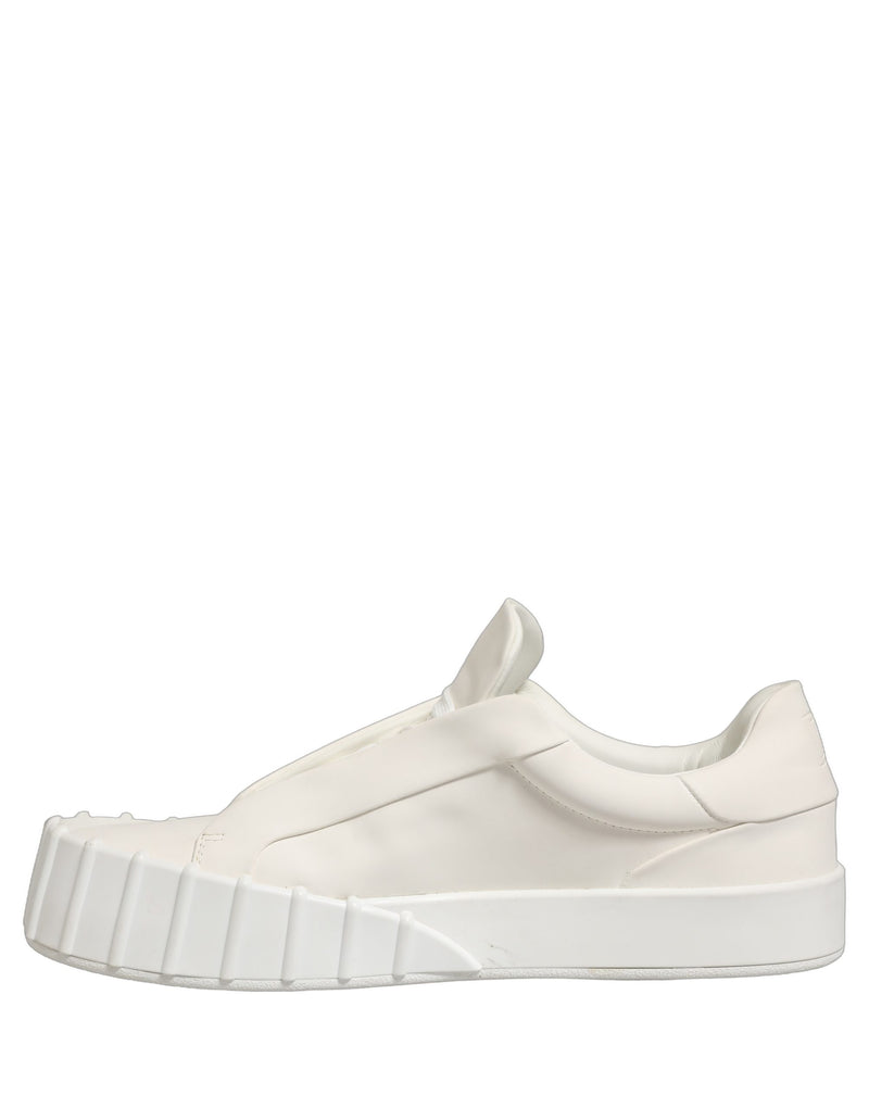 Dolce & Gabbana White Leather Low Top Lace Up Sneakers