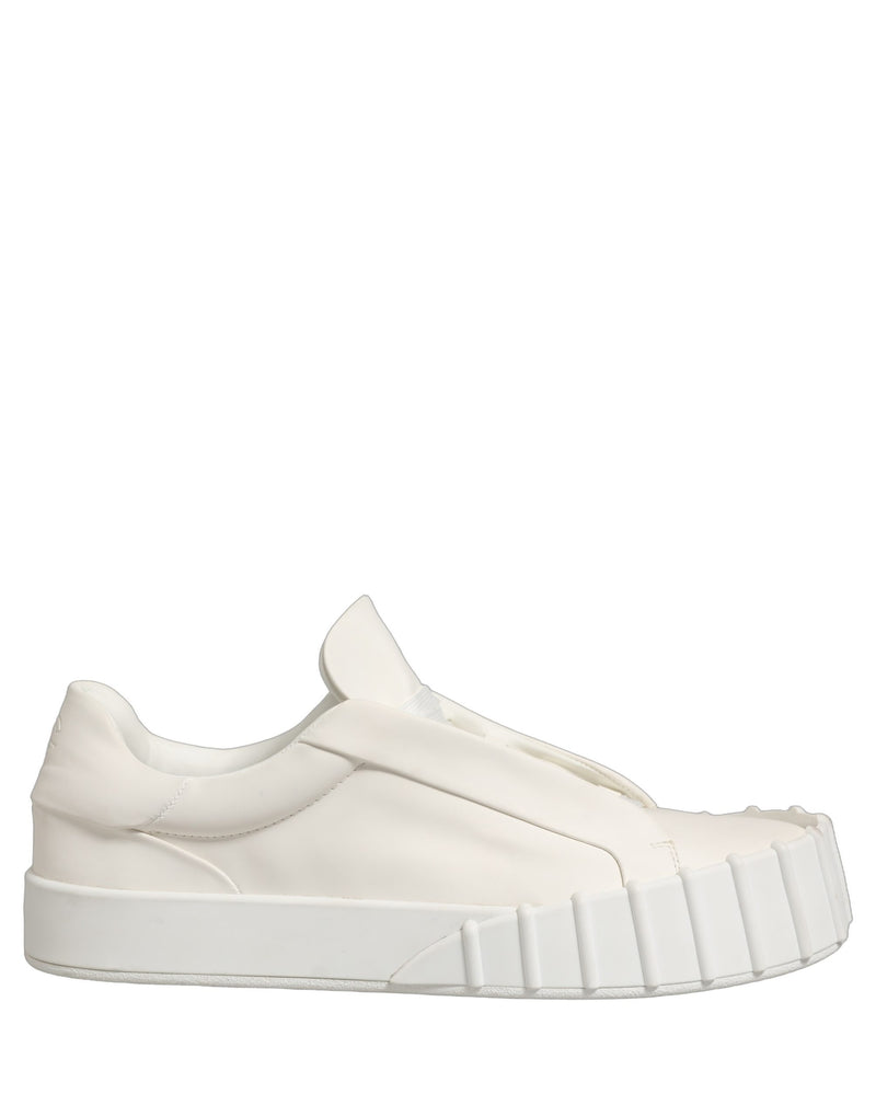 Dolce & Gabbana White Leather Low Top Lace Up Sneakers