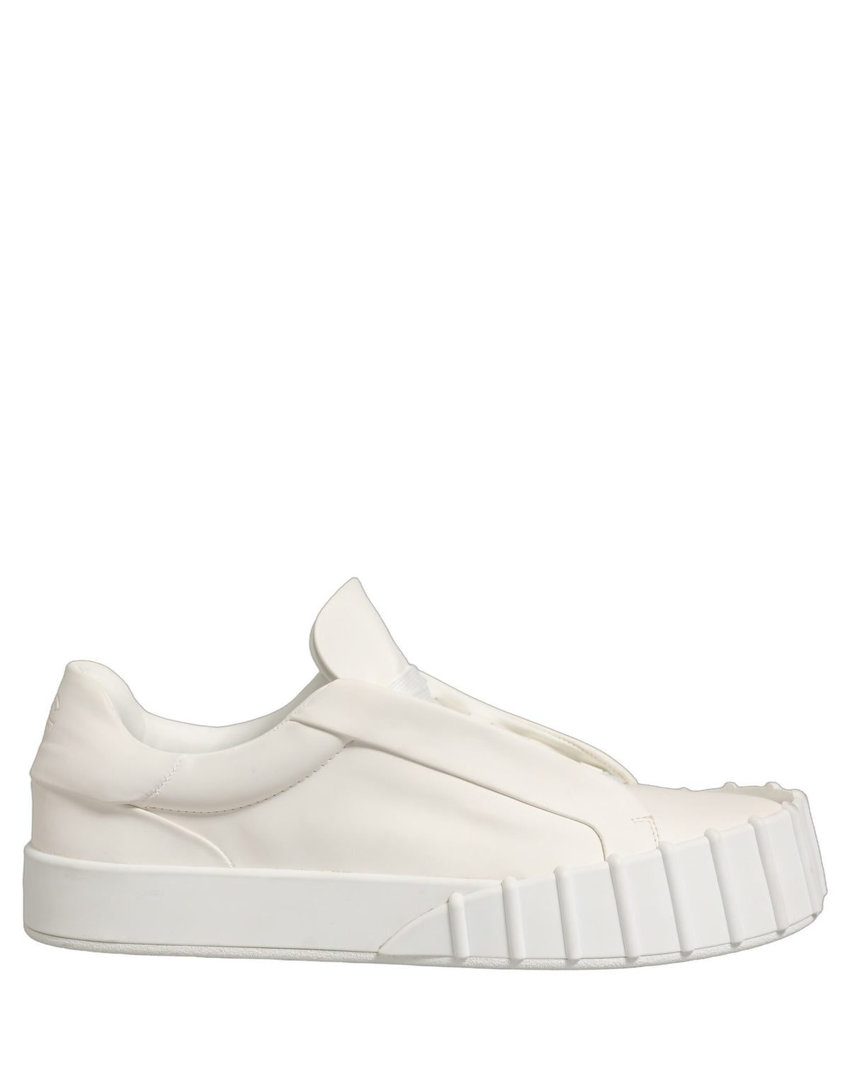 Dolce & Gabbana White Leather Low Top Lace Up Sneakers