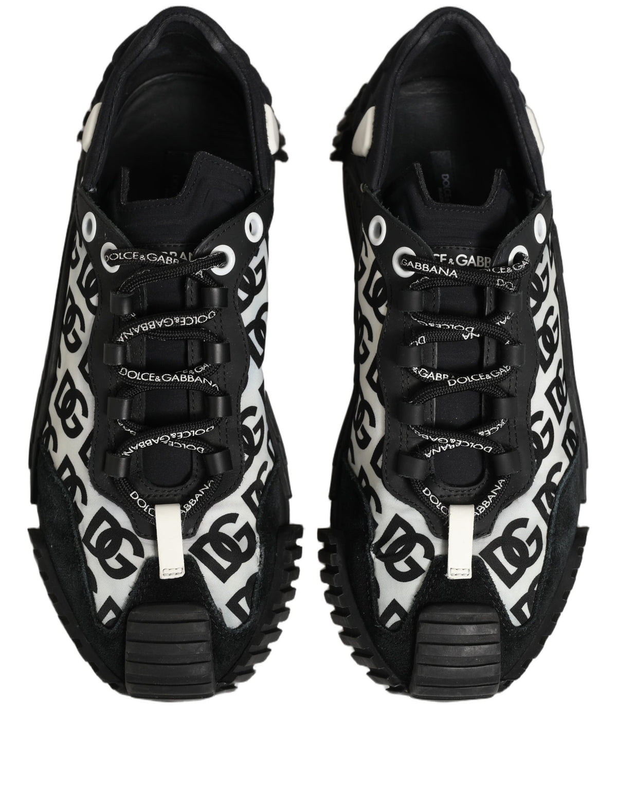 Dolce & Gabbana Black Logo Lace Up Low Top NS1 Men Sneakers