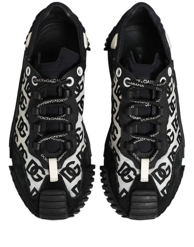 Dolce & Gabbana Black Logo Lace Up Low Top NS1 Men Sneakers