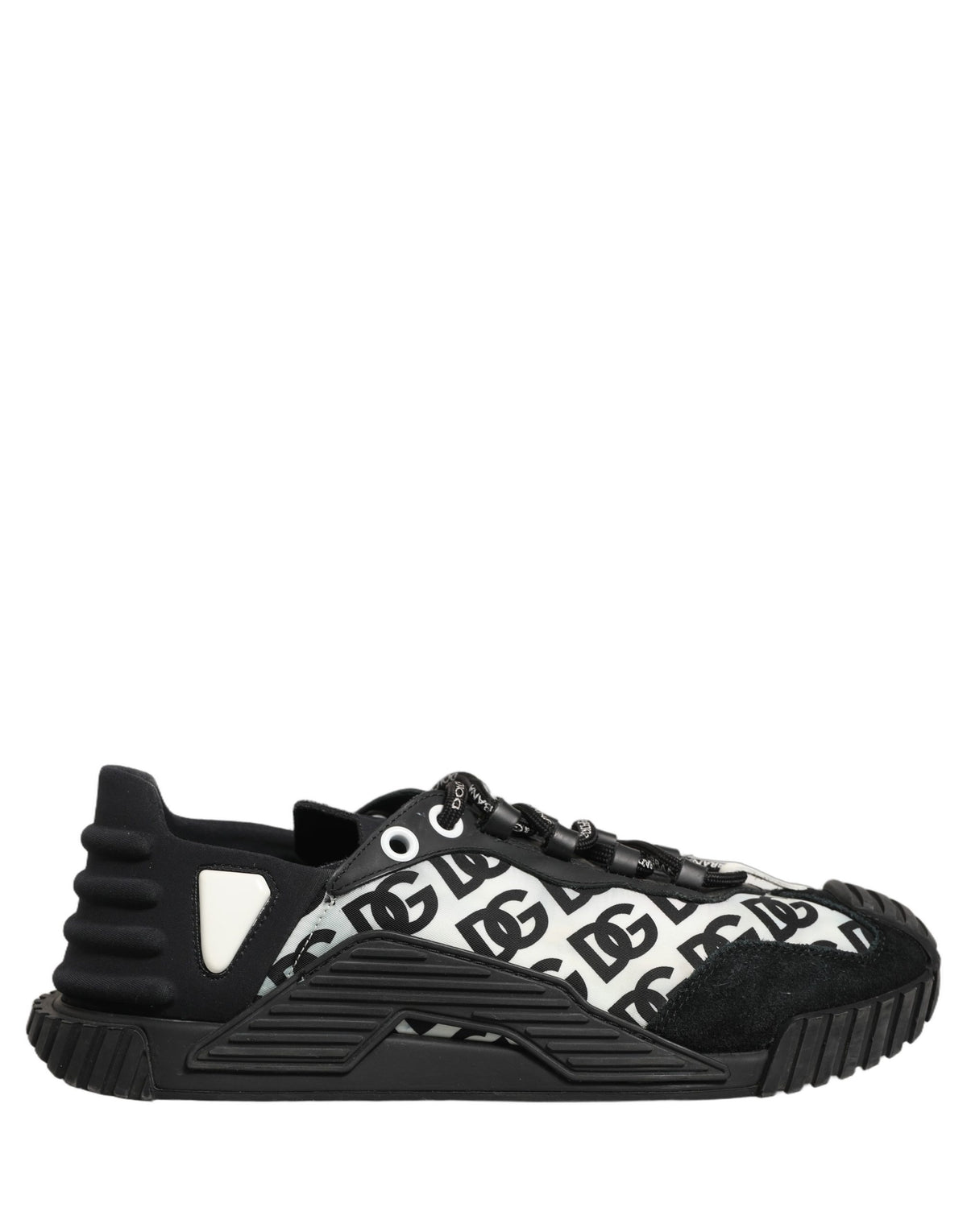 Dolce & Gabbana Black Logo Lace Up Low Top NS1 Men Sneakers
