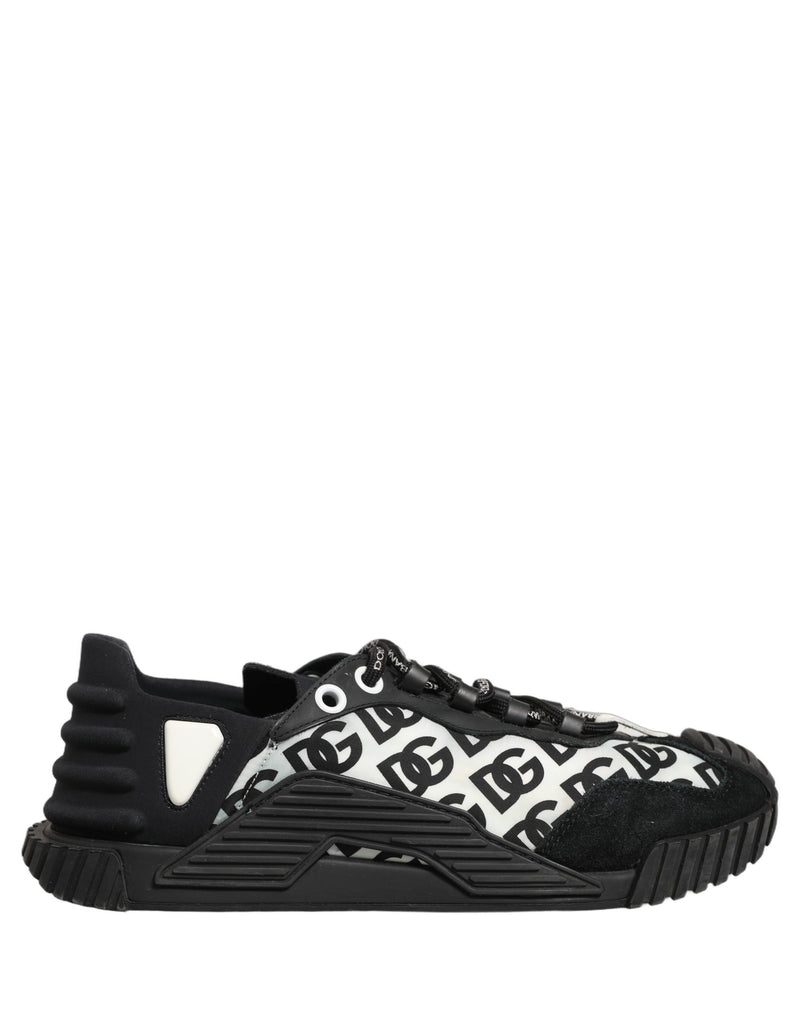 Dolce & Gabbana Black Logo Lace Up Low Top NS1 Men Sneakers