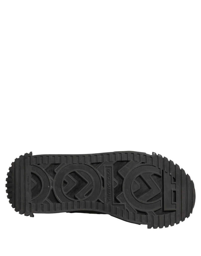 Dolce & Gabbana Black Logo Lace Up Low Top NS1 Men Sneakers