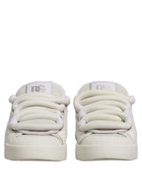 Dolce & Gabbana White Leather Portofino Space Sneakers