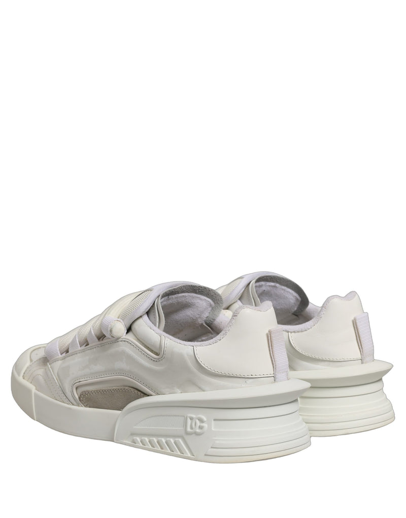 Dolce & Gabbana White Leather Portofino Space Sneakers