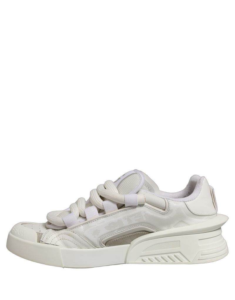 Dolce & Gabbana White Leather Portofino Space Sneakers