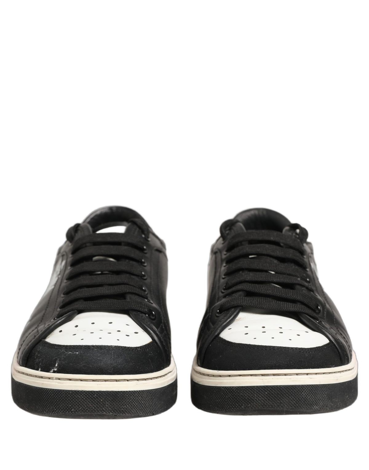 Dolce & Gabbana Black Leather Crown Milano Sneakers for Men