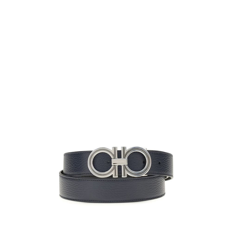 Ferragamo Blue Calf Leather Bos Taurus Belt