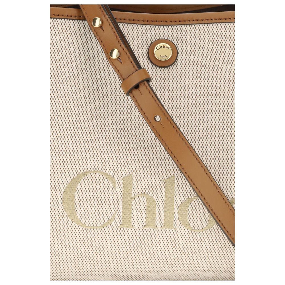 Chloé Clover Beige Fabric Shoulder Bag