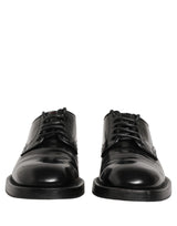 Dolce & Gabbana Black Leather Lace Up Derby Dress Shoes for Men
