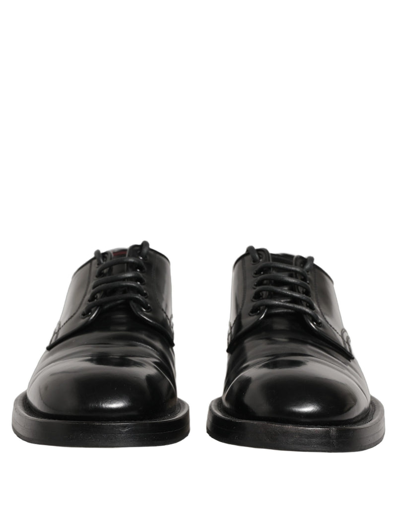 Dolce & Gabbana Black Leather Lace Up Derby Dress Shoes for Men