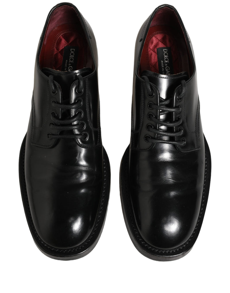 Dolce & Gabbana Black Leather Lace Up Derby Dress Shoes for Men