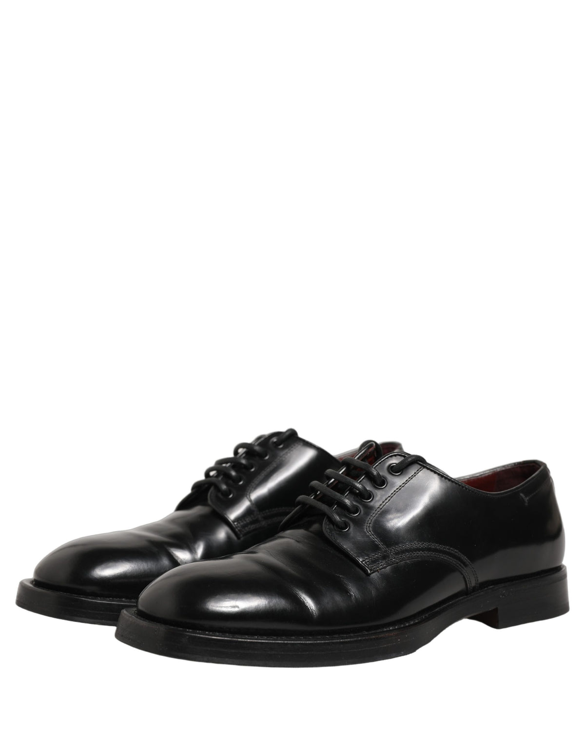 Dolce & Gabbana Black Leather Lace Up Derby Dress Shoes for Men
