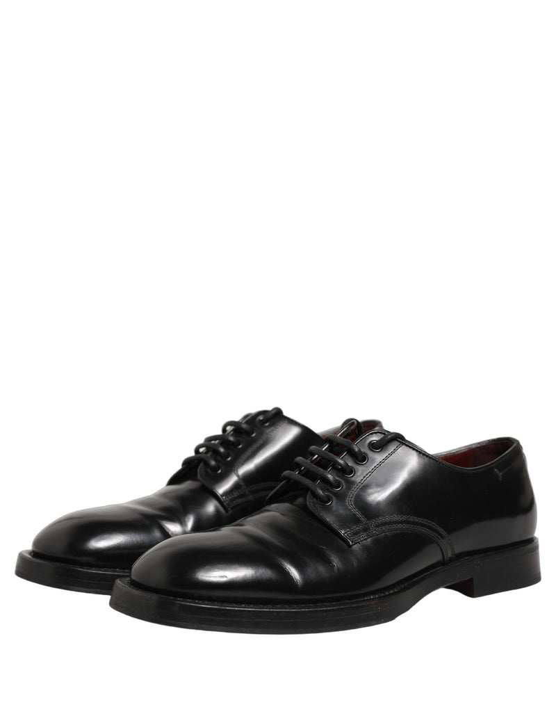 Dolce & Gabbana Black Leather Lace Up Derby Dress Shoes for Men