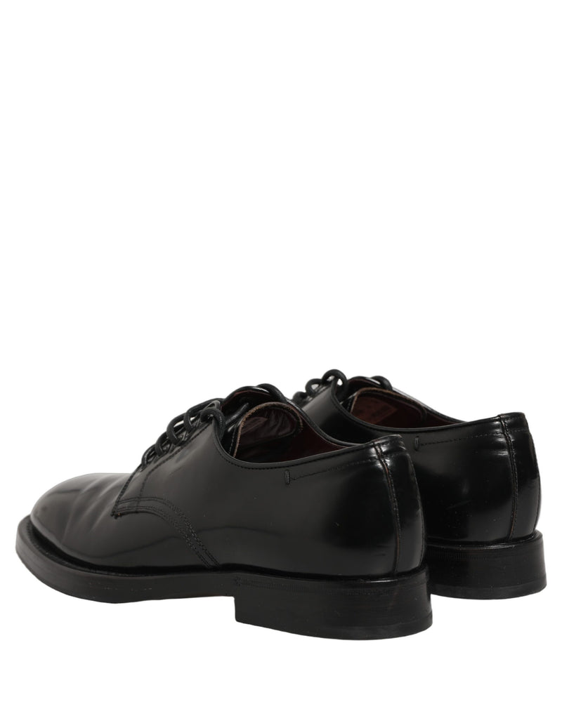 Dolce & Gabbana Black Leather Lace Up Derby Dress Shoes for Men