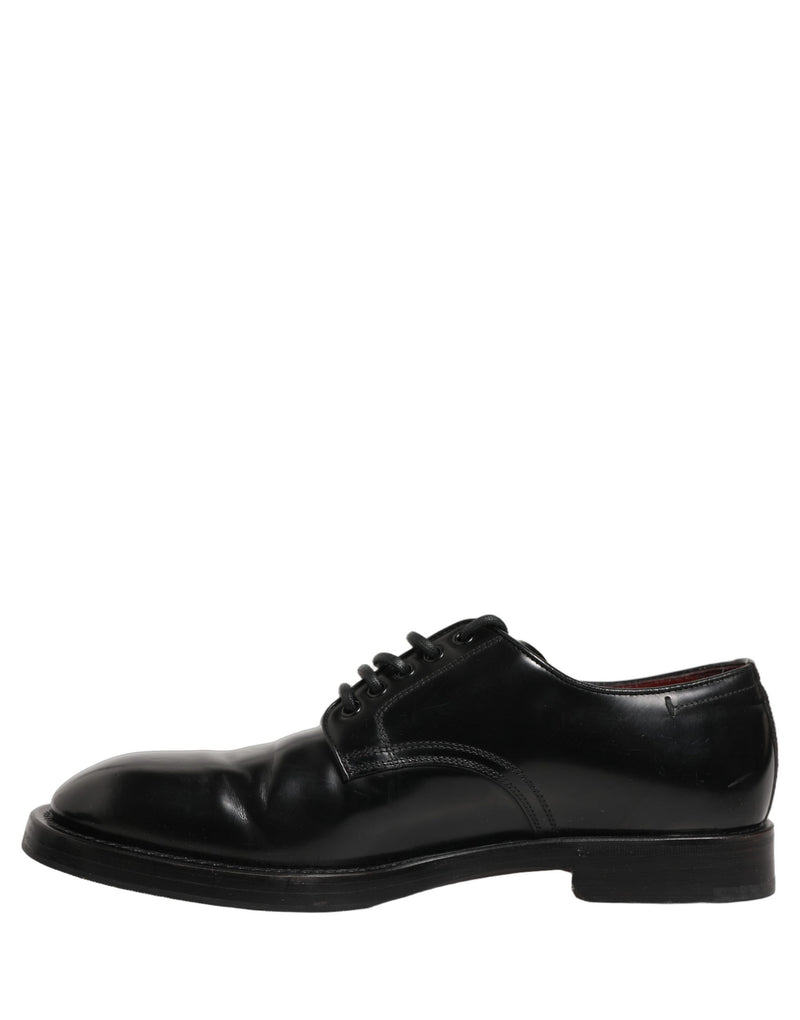 Dolce & Gabbana Black Leather Lace Up Derby Dress Shoes for Men