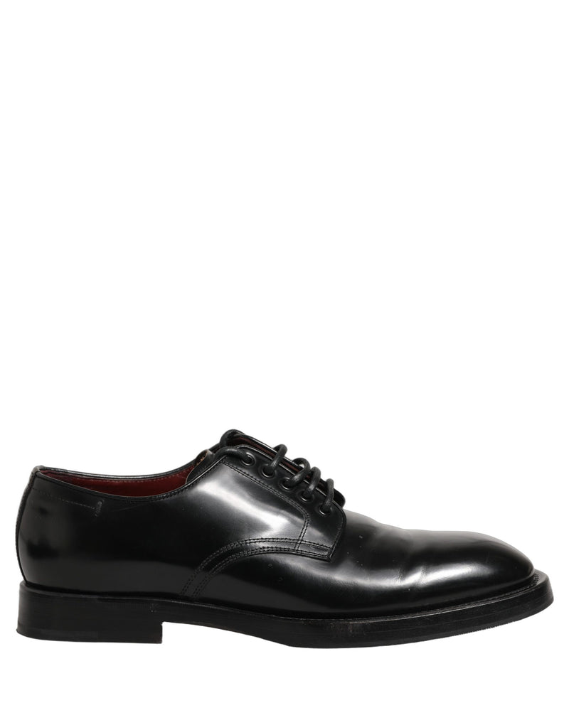 Dolce & Gabbana Black Leather Lace Up Derby Dress Shoes for Men