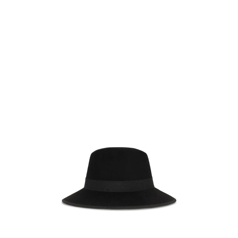 Valentino Garavani Black Cotton Fedora - VLogo Signature Hat