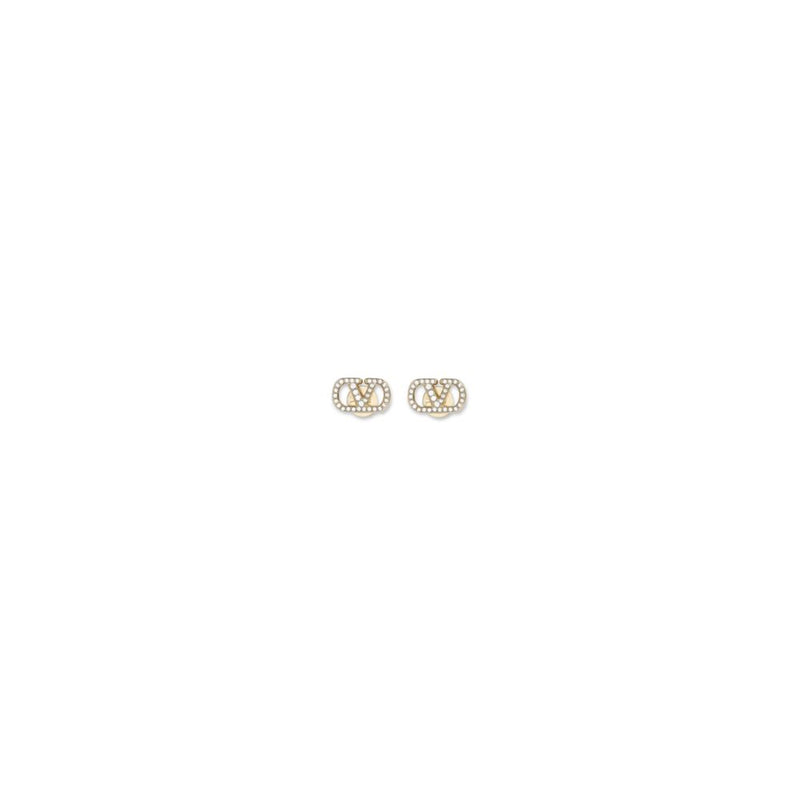 Valentino Garavani VLogo Signature Gold Brass Earrings