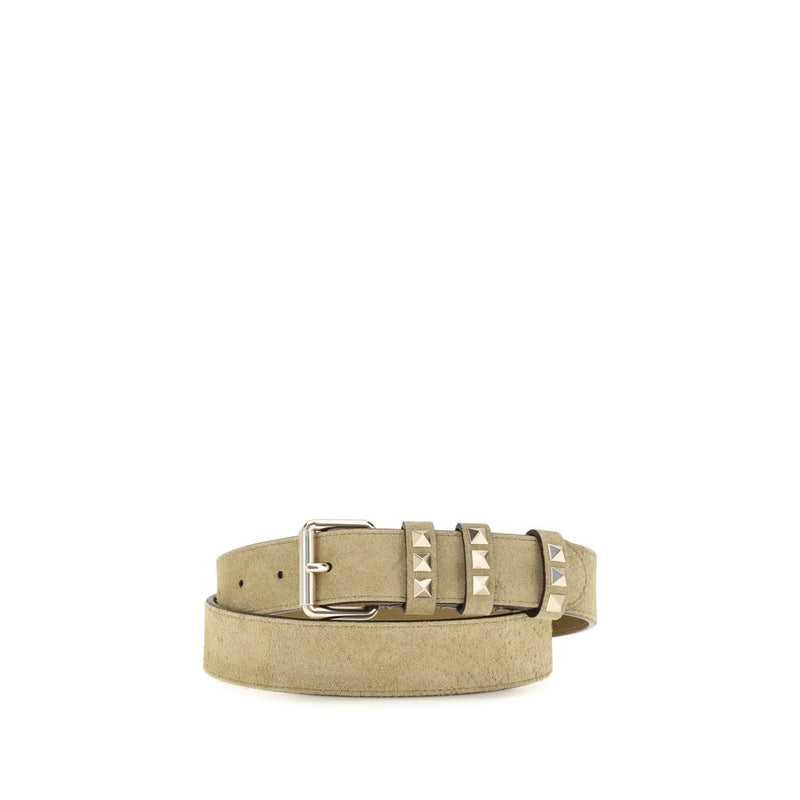 Valentino Garavani Beige Suede Leather Regular Belt