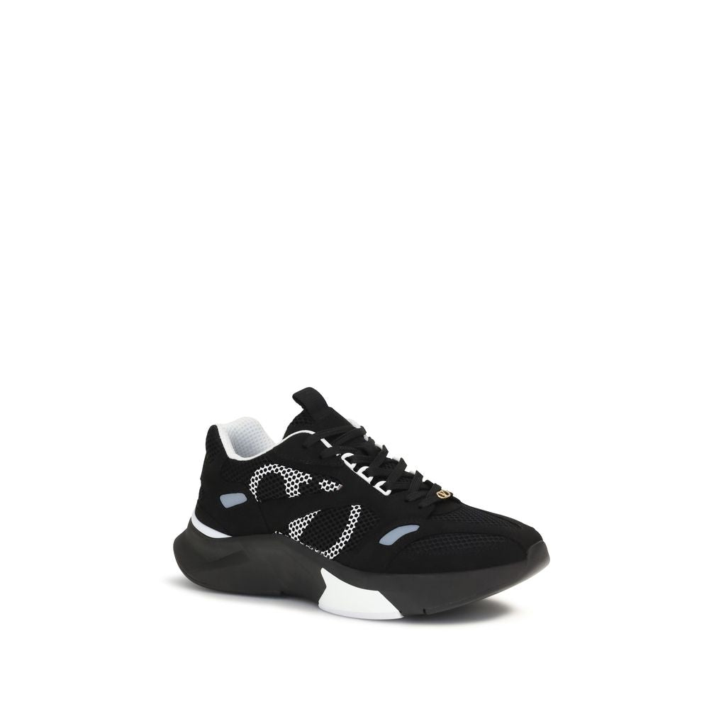 Valentino Garavani Black Fabric Athletic Sneakers - Demivee