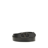 Valentino Garavani Black Calf Leather Bos Taurus Regular Belt