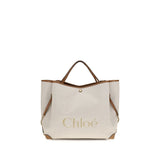 Chloé Beige Cotton Shoulder Bag - Large Carry Tote