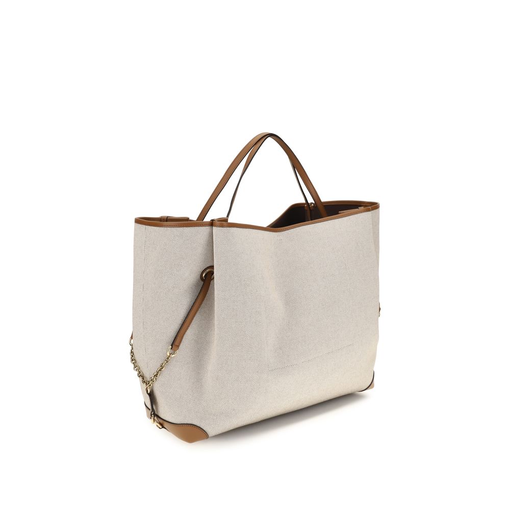 Chloé Beige Cotton Shoulder Bag - Large Carry Tote
