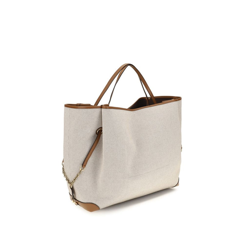 Chloé Beige Cotton Shoulder Bag - Large Carry Tote