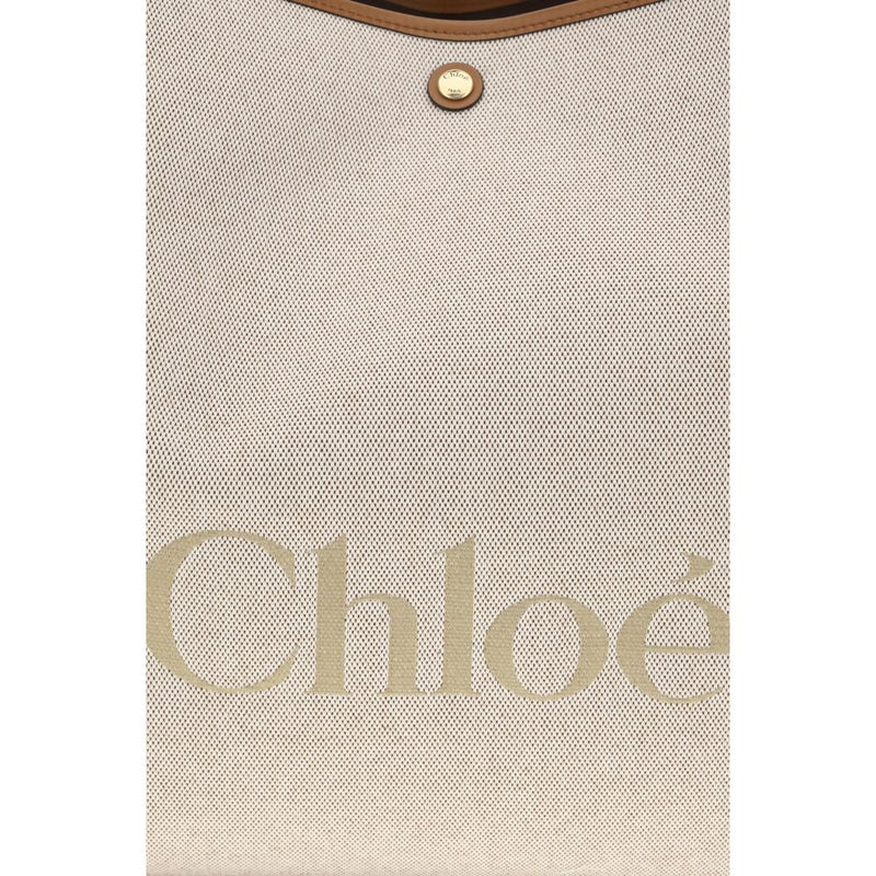 Chloé Beige Cotton Shoulder Bag - Large Carry Tote