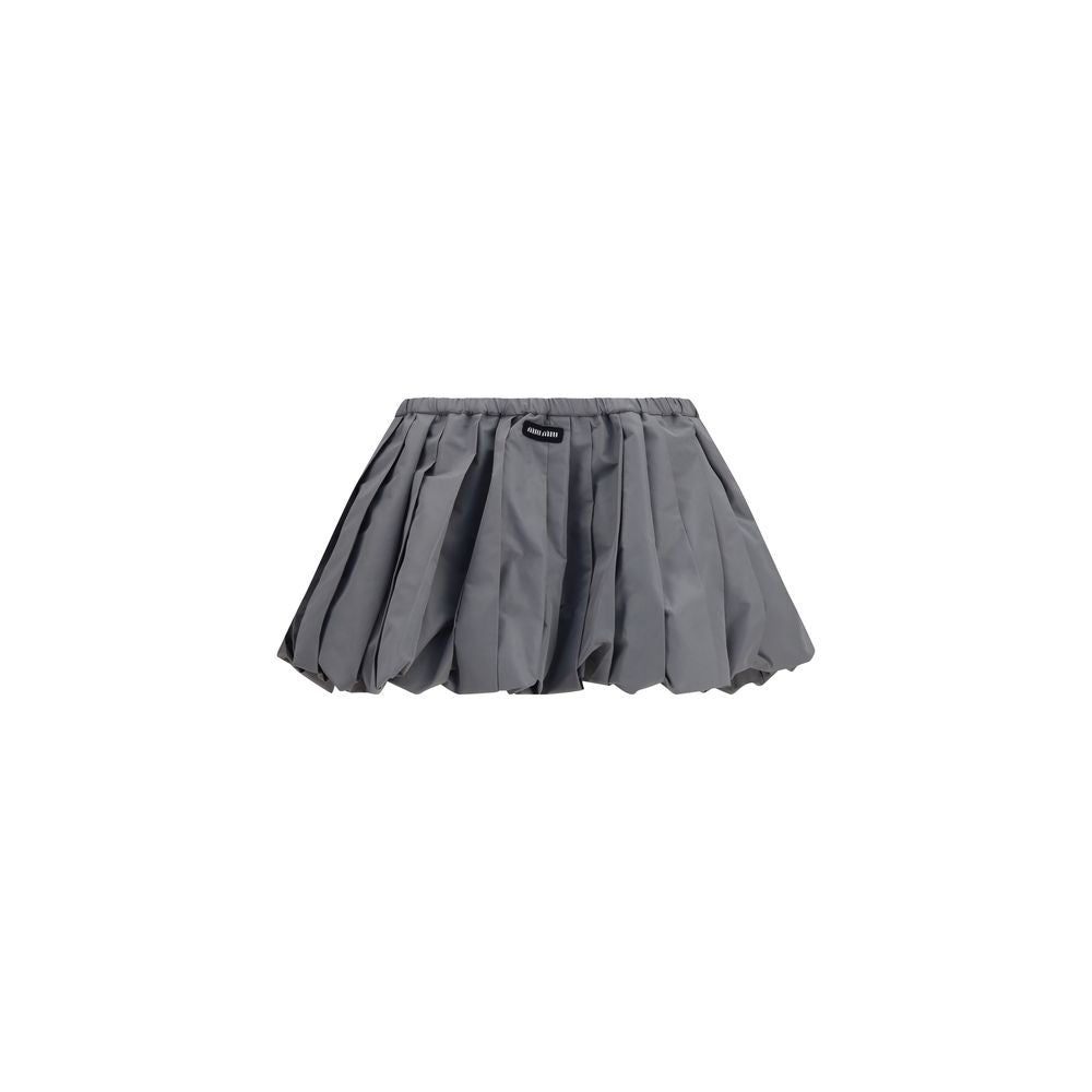 Miu Miu Gray Polyester Balloon Mini Skirt