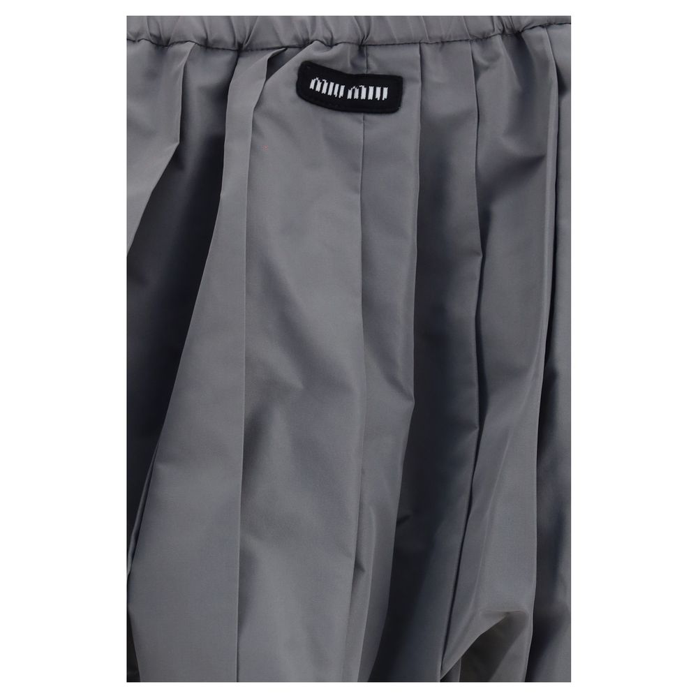 Miu Miu Gray Polyester Balloon Mini Skirt