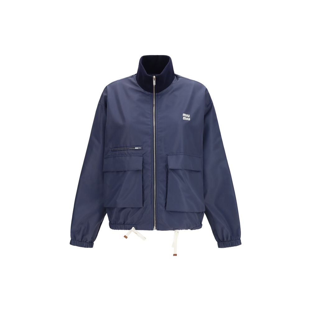 Miu Miu Blue Polyester Full-Length Jacket for Women