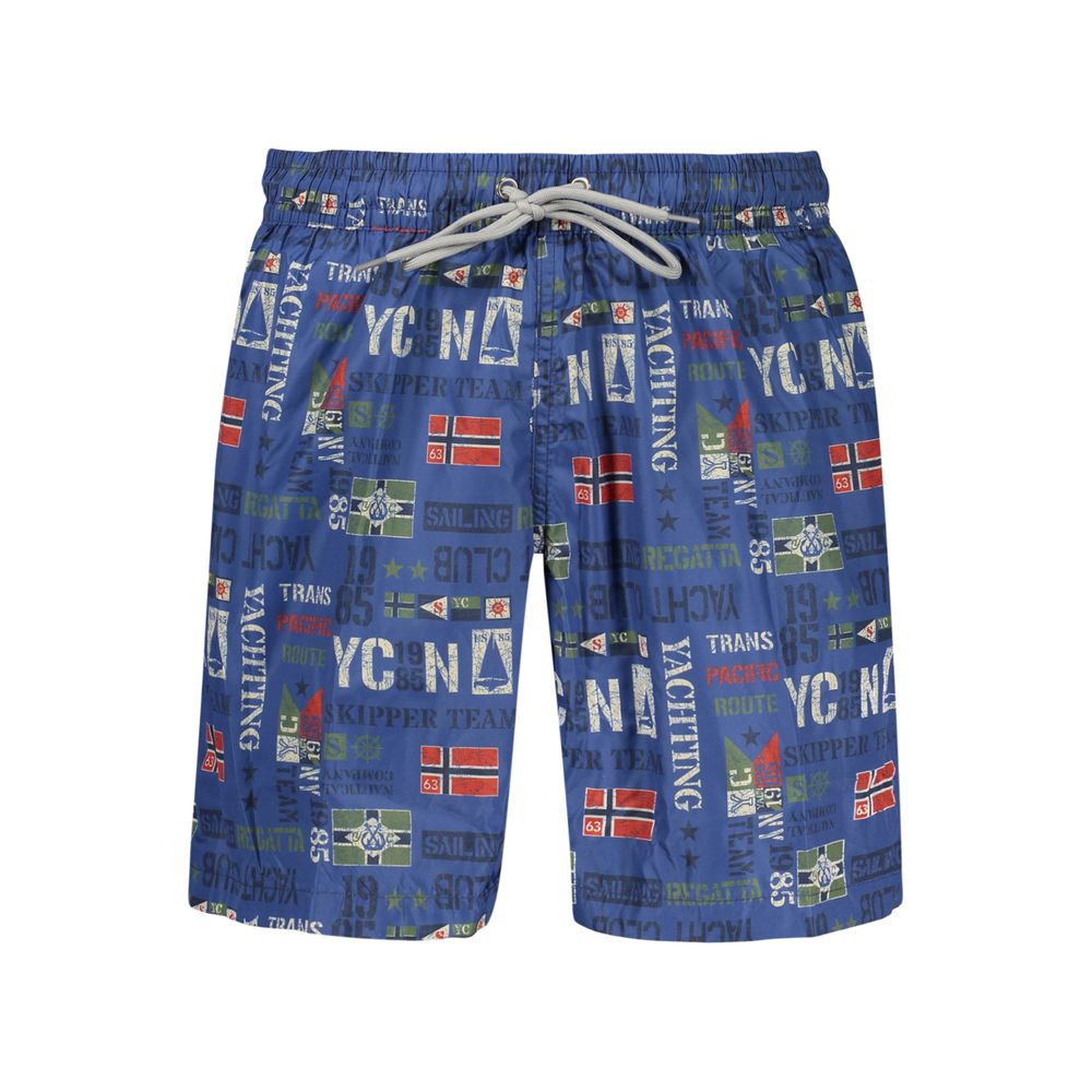 Norway 1963 Blue Polyester Men's Swim Boxer Shorts