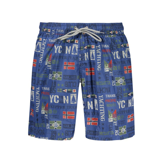 Norway 1963 Blue Polyester Men's Swim Boxer Shorts